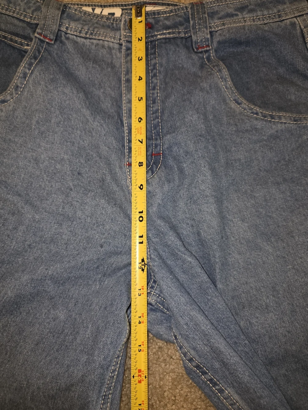 A-Lab Mens Jeans Retro Wide Baggy Y2K Embroidered Logo Size 36 Blue Denim Pants